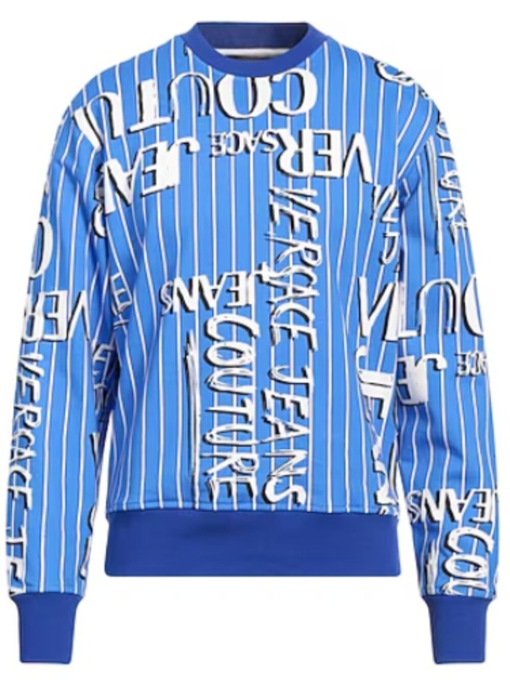 Versace Jeans Couture Print Stripe Doodle Sweatshirt Blue – Size M – New with Ta
